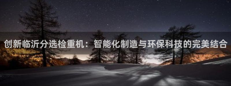 清远顺盈娱乐文案：创新临沂分选检重机：智能化制造与环保科技的