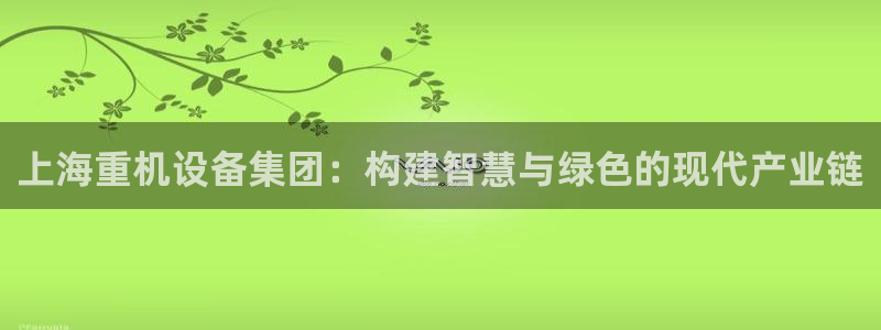 顺盈娱乐主管经判官333OO：上海重机设备集团：构建智慧与绿