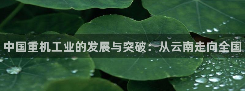 顺盈娱乐招商：中国重机工业的发展与突破：从云南走向全国