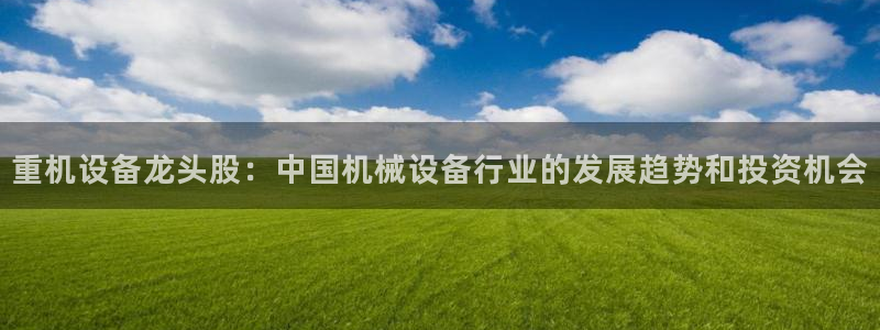 顺盈娱乐注册问一问：重机设备龙头股：中国机械设备行业的发展趋